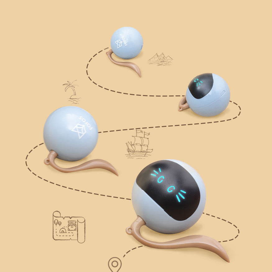 Interactive Cat Ball with LED Face