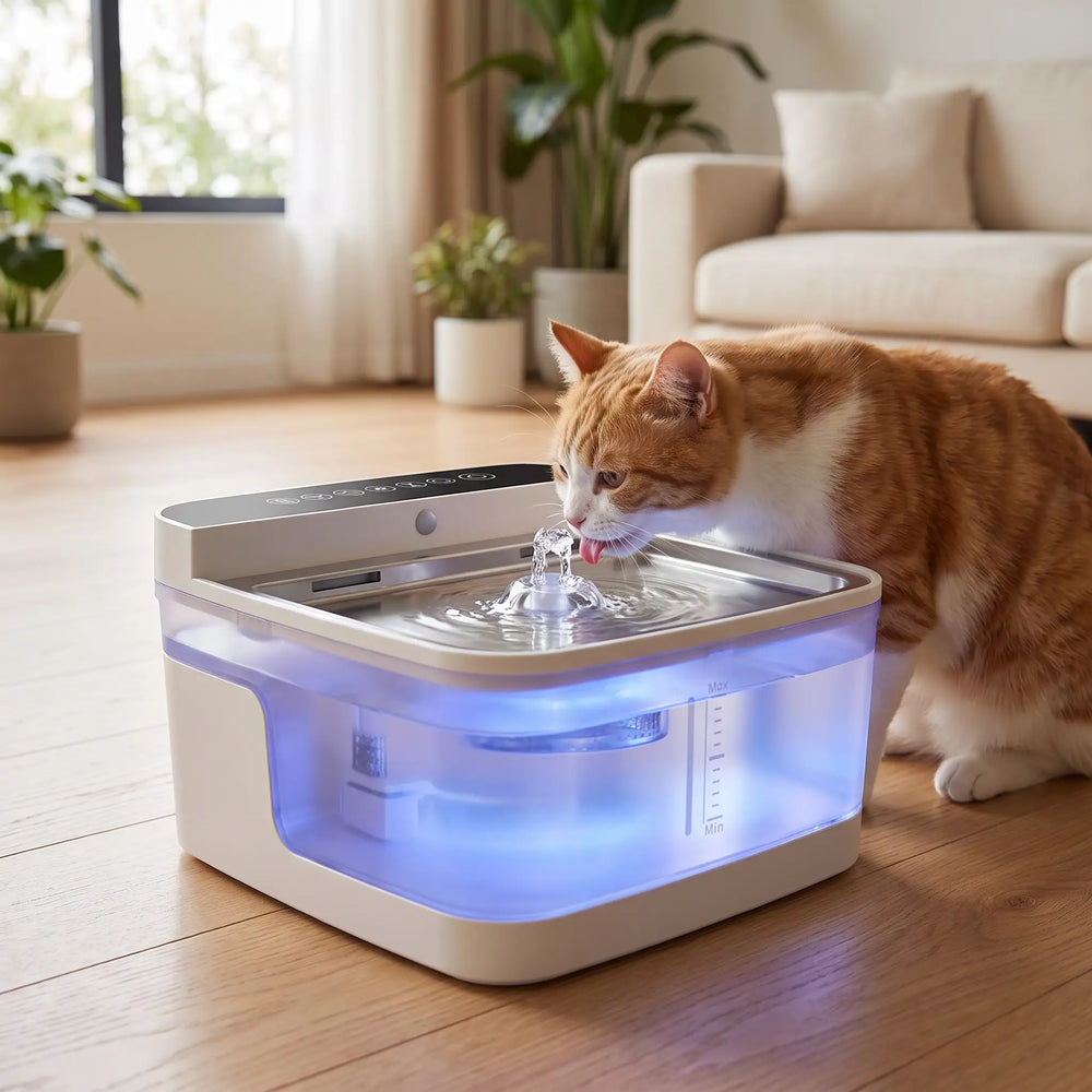 Fontana ad acqua automatica per gatti & cani – luce UV, sensore & filtro, 3,5 L